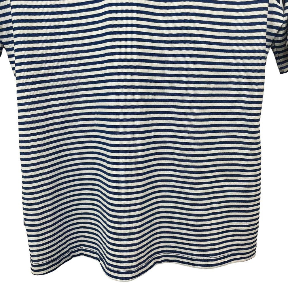BYU Cutter & Buck Navy Striped Virtue Eco Pique Top Women’s 1/4 Zip Petite Small - Picture 6 of 10